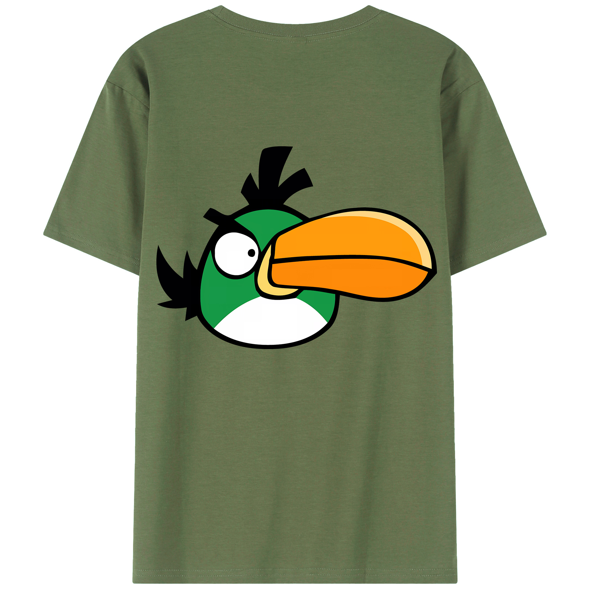 （画像用） Angry Birds アングリーバード 綿100％ メンズ半袖Tシャツ（バックプリント） 通気性